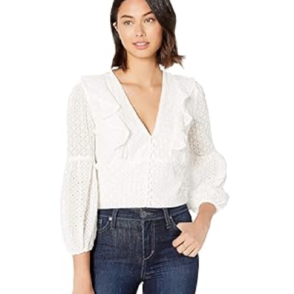 Bardot White Eyelet Stacey Broderie Top NWT medium